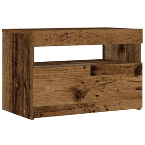 vidaXL Bedside Cabinet with LED Lights Old Wood 60x35x40 cm Engineered Wood