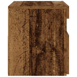 vidaXL Bedside Cabinet with LED Lights Old Wood 60x35x40 cm Engineered Wood