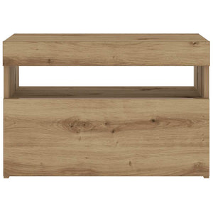 vidaXL Bedside Cabinet with LED Lights Artisan Oak 60x35x40 cm Engineered Wood