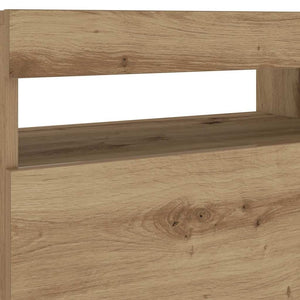 vidaXL Bedside Cabinet with LED Lights Artisan Oak 60x35x40 cm Engineered Wood