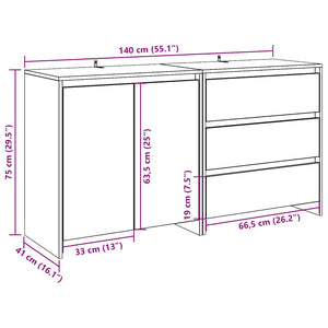 vidaXL 2 Piece Sideboard Old Wood Engineered Wood