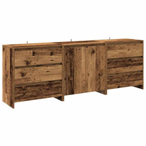 vidaXL 3 Piece Sideboard Old Wood Engineered Wood