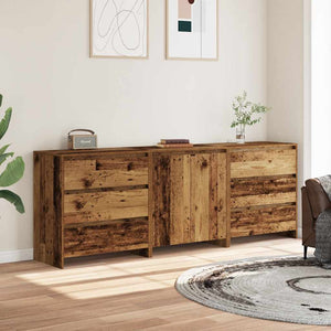 vidaXL 3 Piece Sideboard Old Wood Engineered Wood