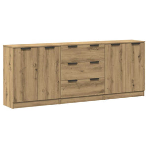 vidaXL Sideboards 3 pcs Artisan Oak 60x30x70 cm Engineered Wood