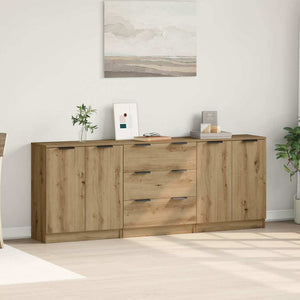 vidaXL Sideboards 3 pcs Artisan Oak 60x30x70 cm Engineered Wood