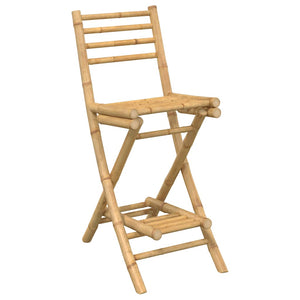 vidaXL Outdoor Bar Stools with Footrests 2 pcs Foldable Bamboo