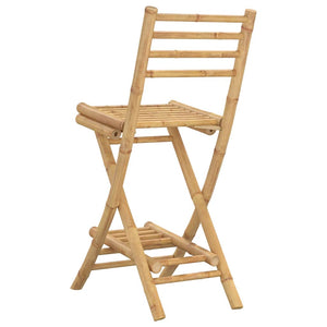 vidaXL Outdoor Bar Stools with Footrests 2 pcs Foldable Bamboo