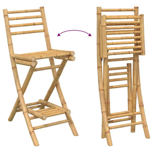vidaXL Outdoor Bar Stools with Footrests 2 pcs Foldable Bamboo
