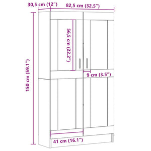 vidaXL Book Cabinet Artisan Oak 82.5x30.5x150 cm Engineered Wood