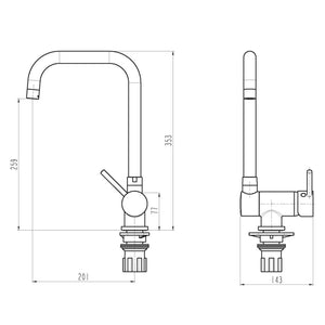 EISL Kitchen Mixer Tap with Tiltable Spout FLEXO Chrome