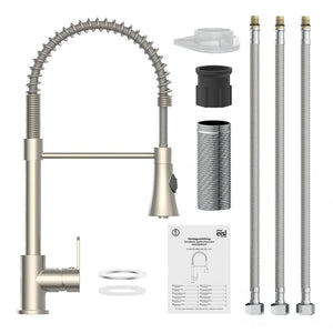 EISL Kitchen Mixer Tap with Spiral Spring Pull-out Spray LEON Nickel