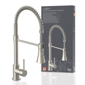 EISL Kitchen Mixer Tap with Spiral Spring Pull-out Spray LEON Nickel