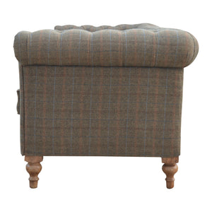 Multi Tweed 3 Seater Chesterfield Sofa