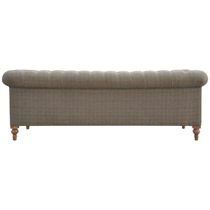 Multi Tweed 3 Seater Chesterfield Sofa