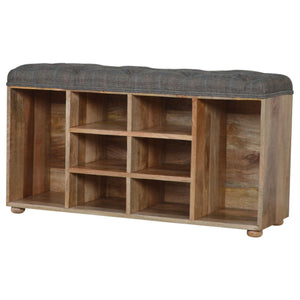 Multi Tweed Open Storage Bench