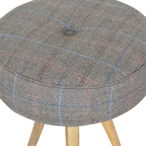 Tripod Stool with Tweed Seat Pad