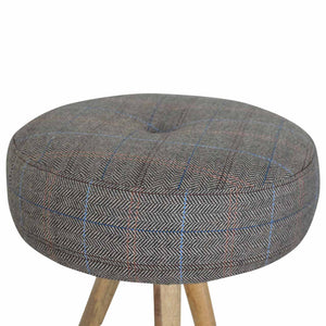 Tripod Stool with Tweed Seat Pad