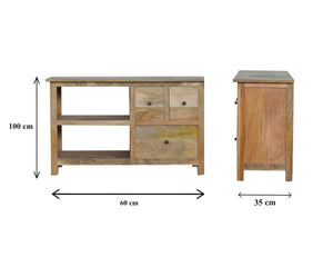 Country Style Media Unit with 3 Drawers