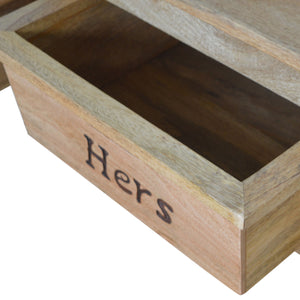 His & Hers Carved Storage Bench