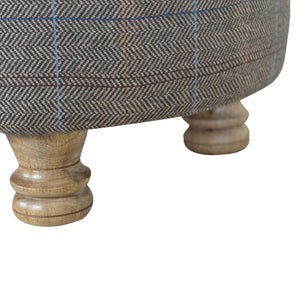 Oval Multi Tweed Foot Stool