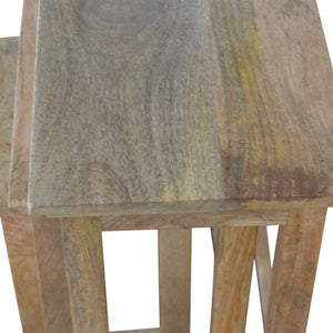 Country Solid Wood Stool Set of 3