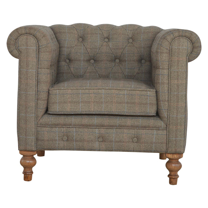 Multi Tweed Chesterfield Armchair