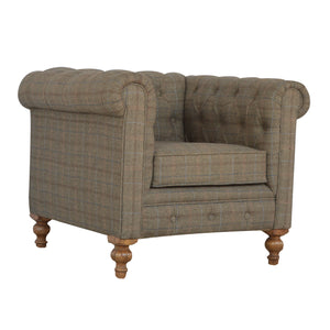 Multi Tweed Chesterfield Armchair