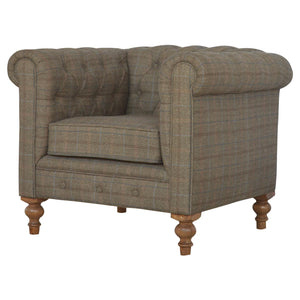 Multi Tweed Chesterfield Armchair