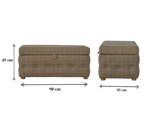 Multi Tweed Deep Button Footstool