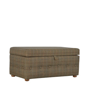 Multi Tweed Deep Button Footstool