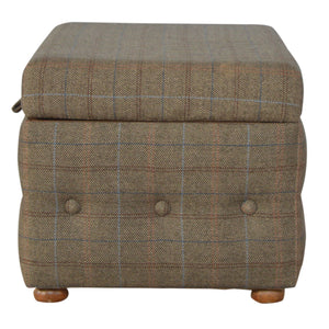 Multi Tweed Deep Button Footstool