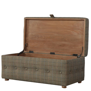 Multi Tweed Deep Button Footstool