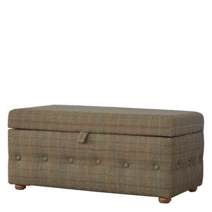 Multi Tweed Deep Button Footstool