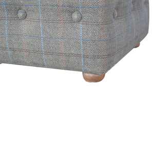 Multi Tweed Deep Button Footstool