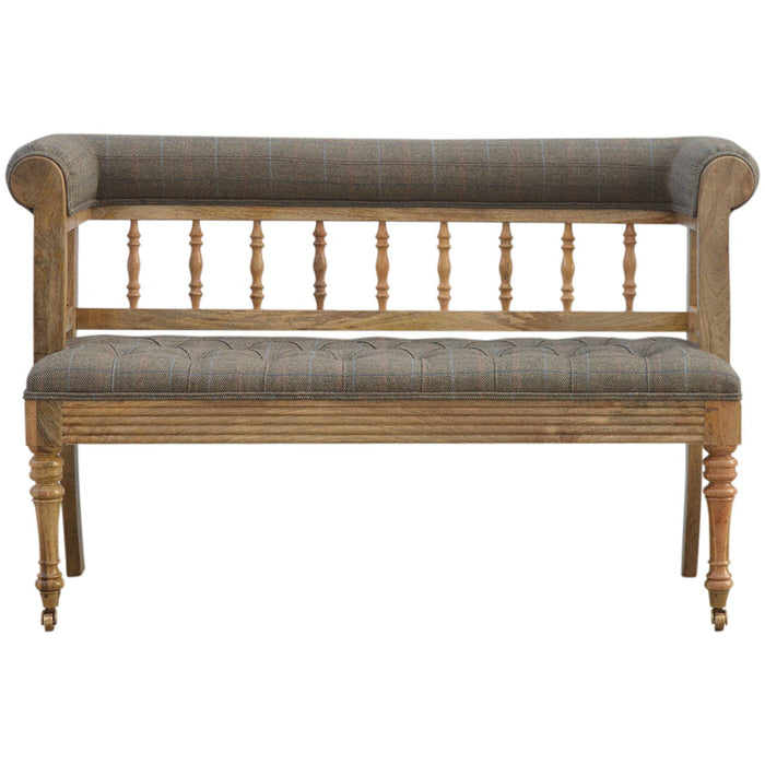 Multi Tweed Deep Button Hallway Bench