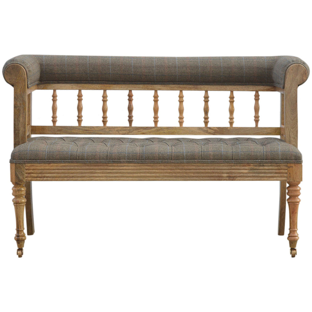 Multi Tweed Deep Button Bench