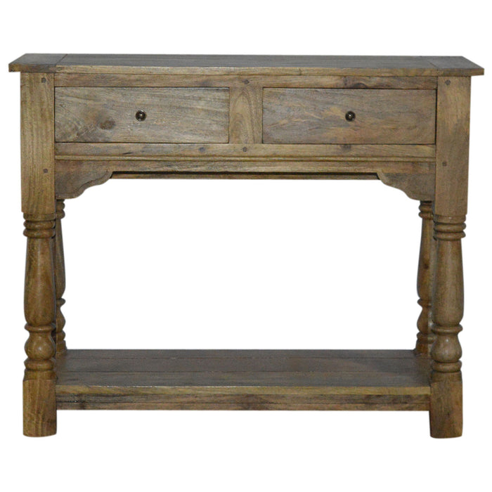 Console Table with 2 Drawers and Turned Legs