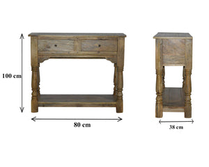 Console Table with 2 Drawers and Turned Legs