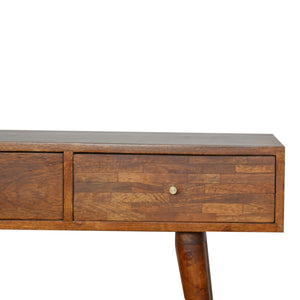 3 Drawer Mixed Chestnut Console Table