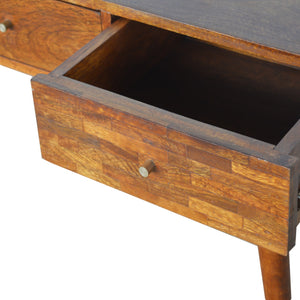 3 Drawer Mixed Chestnut Console Table