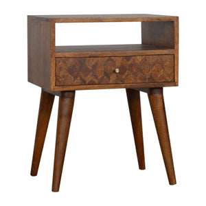 Assorted Chestnut Bedside with Open Slot