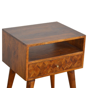 Assorted Chestnut Bedside with Open Slot