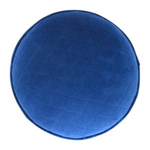 Quilted Blue Velvet Footstool