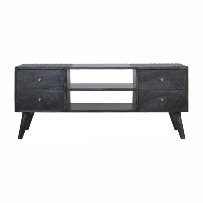 Ash Black 4 Drawer Media Unit