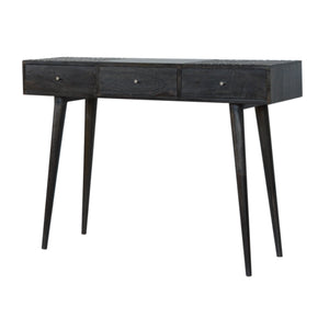 Ash Black 3 Drawer Console Table