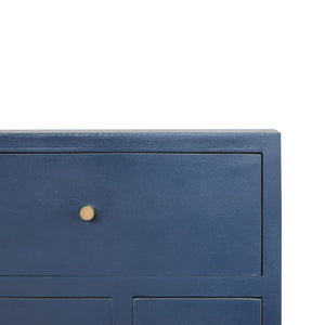 Dark Blue Painted Multi Drawer Bedside