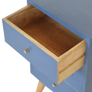 Dark Blue Painted Multi Drawer Bedside