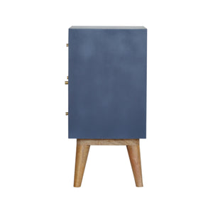 Dark Blue Painted Multi Drawer Bedside