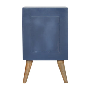 Dark Blue Painted Multi Drawer Bedside