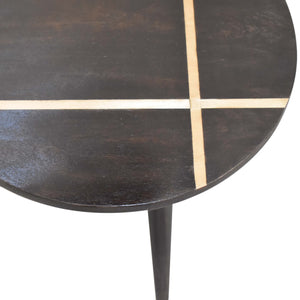 Walnut Gold Inlay End Table